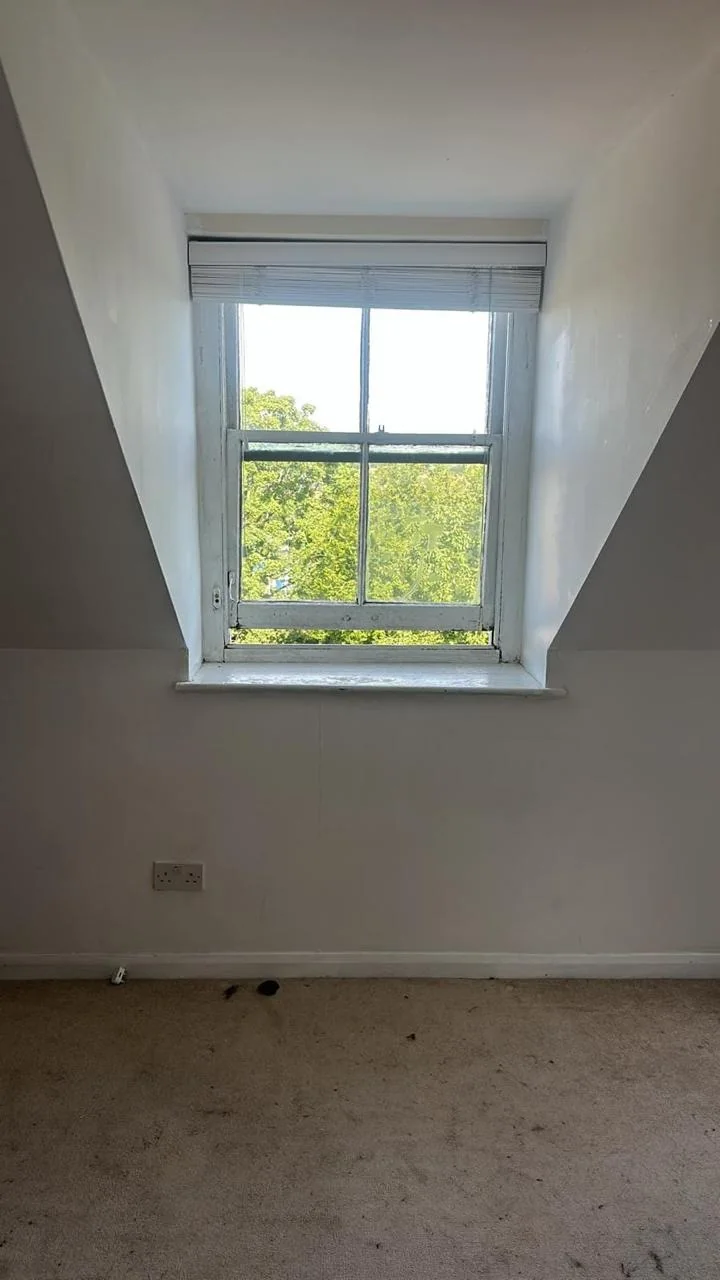 Traditional sash window viewed from an upper room