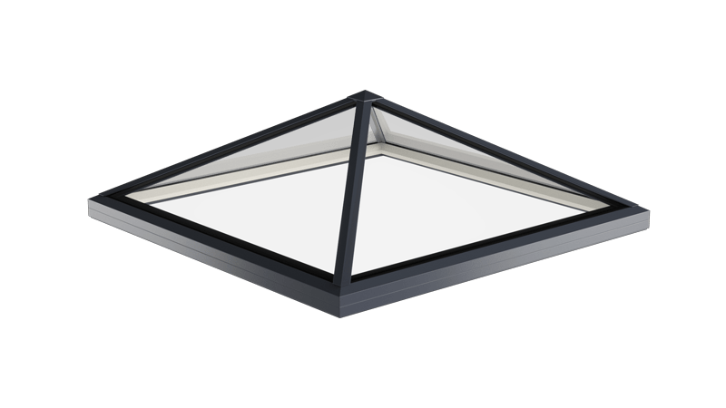 Grey aluminium pyramid skylight