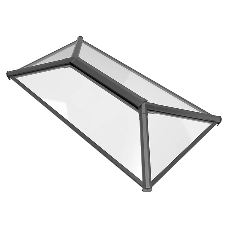 Grey aluminium lantern roof skylight