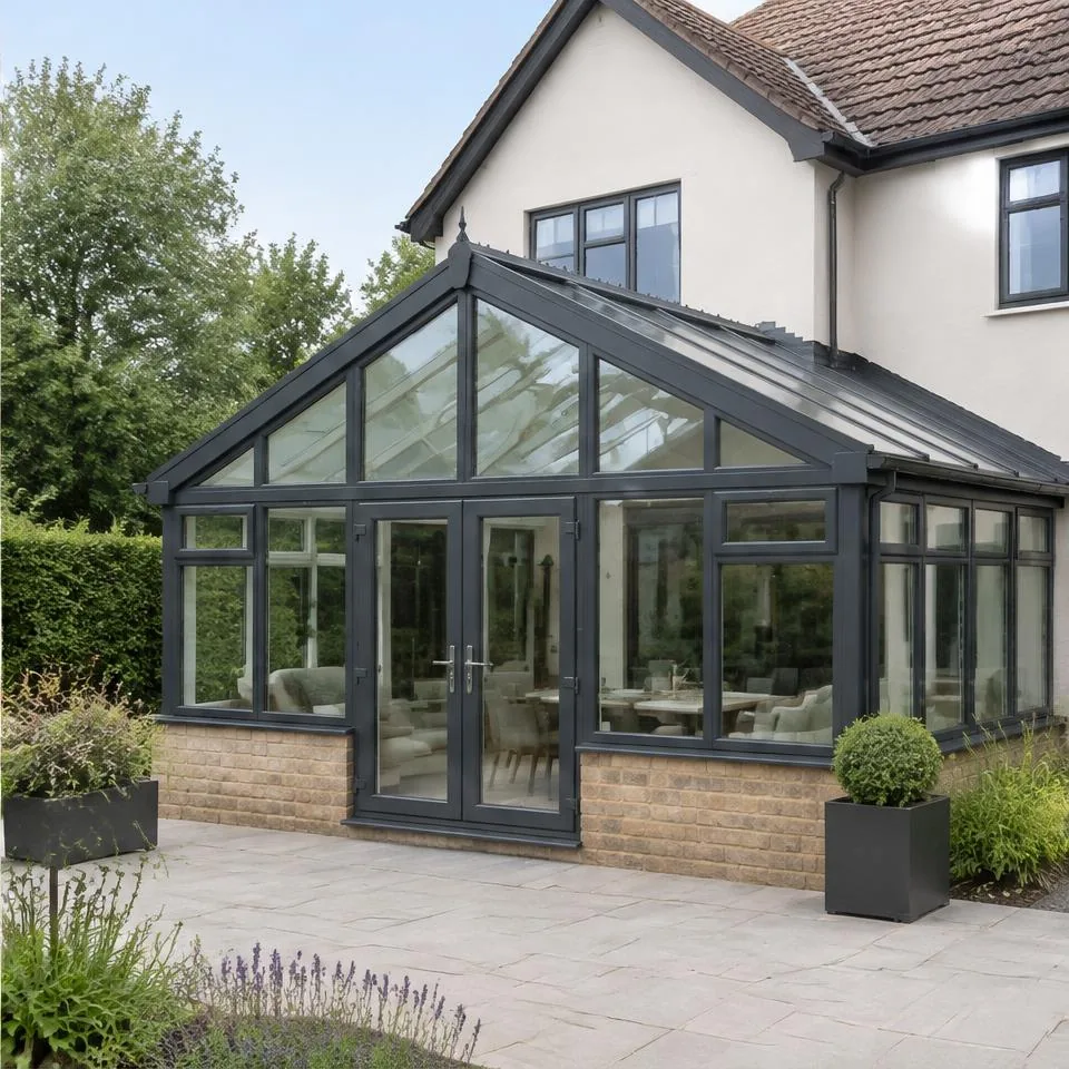 Regency conservatories installed at an Edwardian semi-detached home in natural daylight
