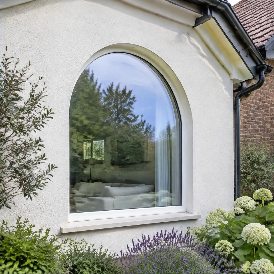 Fixed and custom windows installed at an Edwardian semi-detached home in natural daylight