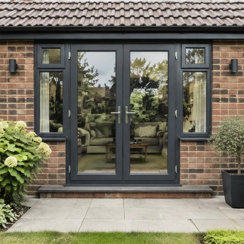 French doors installed at an Edwardian semi-detached home in natural daylight