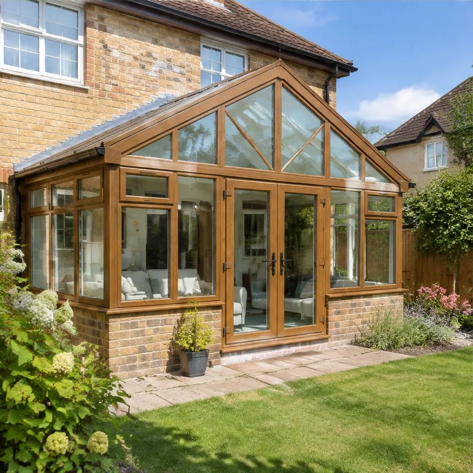 Regency conservatories installed at a 1930s semi-detached home in natural daylight