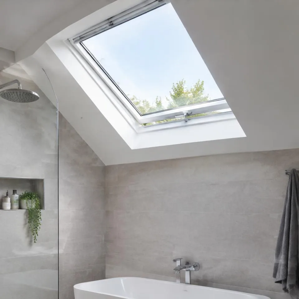 Opening skylights installed at a 1930s semi-detached home in natural daylight