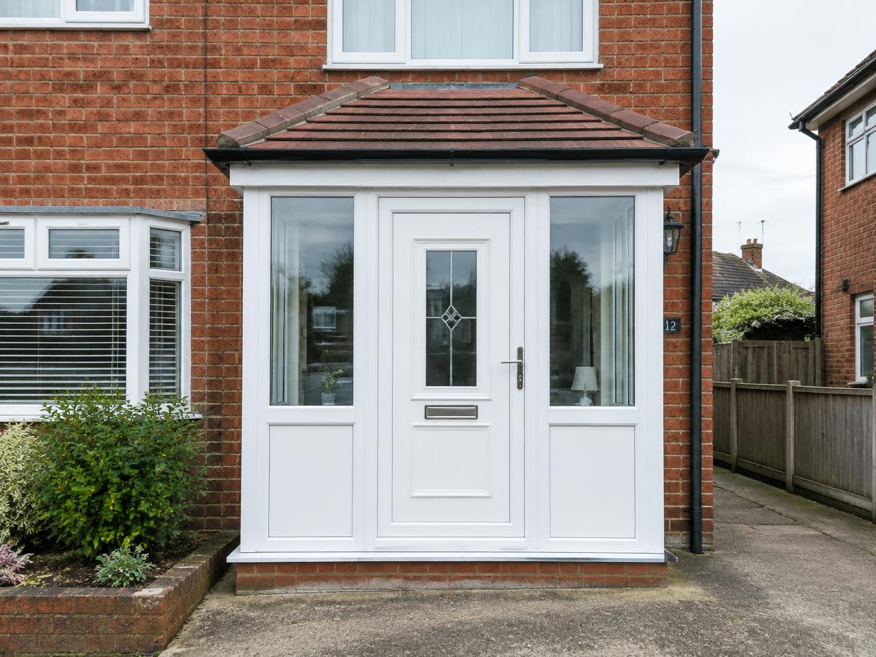 Enclosed entrance porches viewed from outside